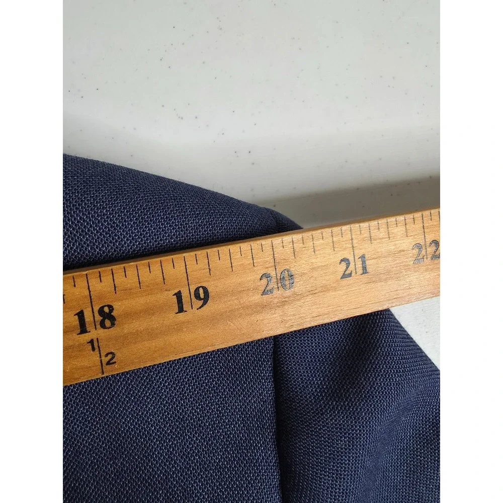 Stafford Sports Coat Mens 44‎ L Blue Blazer Jacket 2 Gold Buttons Wool Blend